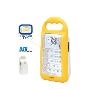 Yellow High-Quality Portable LED Rechargeable Emergency Light for Camping