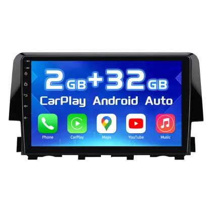 ROTISS 2GB+32GB Car Touch Screen with CarPlay, Android Auto, 1280x800 Resolution