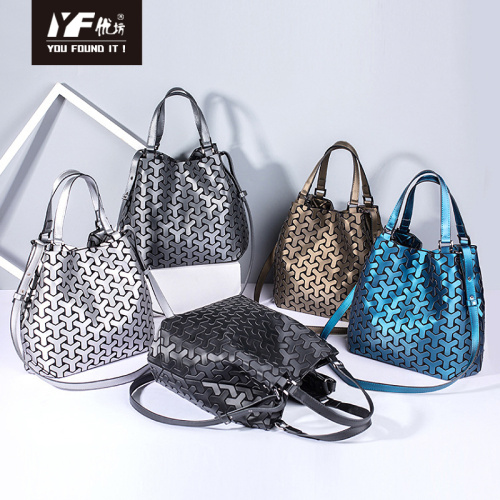 New designer wholesale price women casual tote custom handbag fashion matte geometric shoulder bags