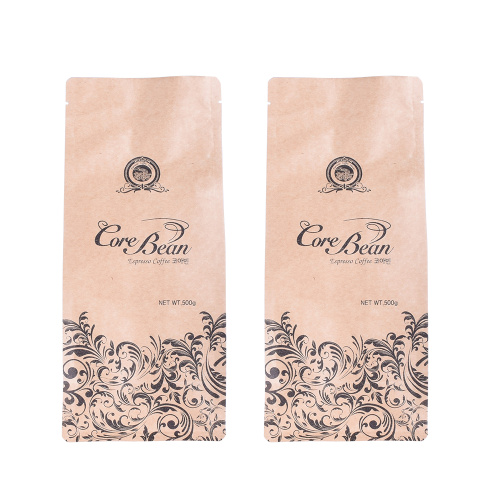 Kompostovatelný papír Kraft Flat Bottom Biodegradable Coffee bag