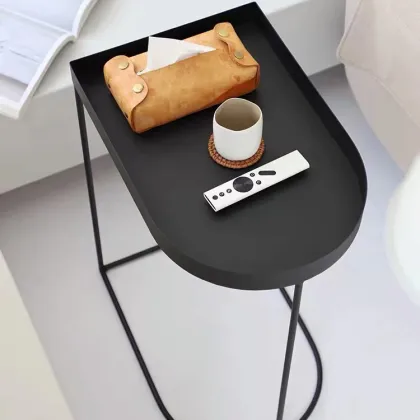 Smart Oval Functional Tea Table for Modern Minimalist Living Rooms