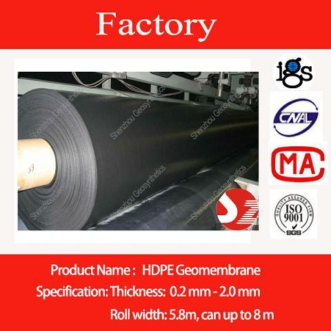 HDPE Liner Smooth Side 1mm for Pond or Landfill or Railway