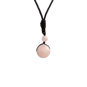 Natural Stone Ball Pendant Necklace Healing Crystal Necklace Pendant Rope Necklace Crystal Charm Jewelry