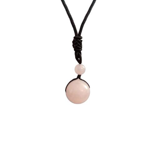 Natural Stone Ball Pendant Necklace Healing Crystal Necklace Pendant Rope Necklace Crystal Charm Jewelry