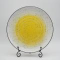 Luxus handbemalter Stil gelbes Keramik -Geschirr Porzellan Abendessen Set