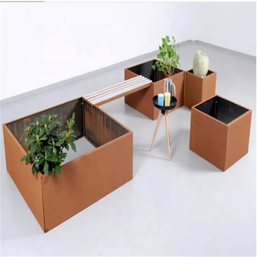 Corten Steel Flower Planter Rusty Corten Decoration Flower Pot Supplier