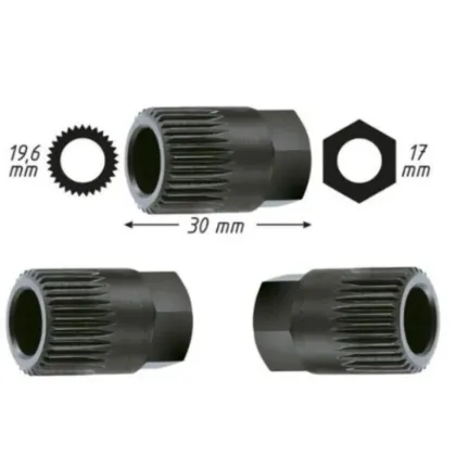 Clutch Free Wheel Pulley Removal Tool for VW/AUDI TT/A3 - 33 Spline Bosch Socket F/H