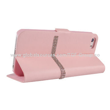 2014 New Real Leather Case for iPhone 5S, Fashionable and Fresh Design