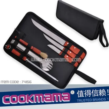 6pcs bbq tools and knives with carry bag