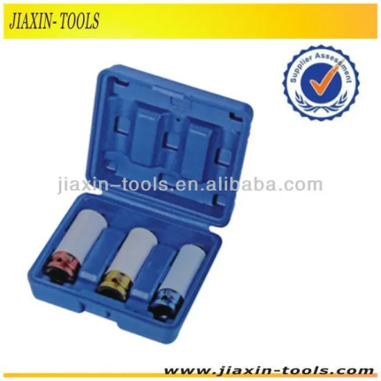 3 pcs 12.5mm Dr. pneumatic deep socket with Color Surface