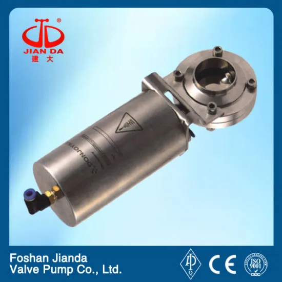 Stainless steel pneumatic sanitary inox butterfly valve