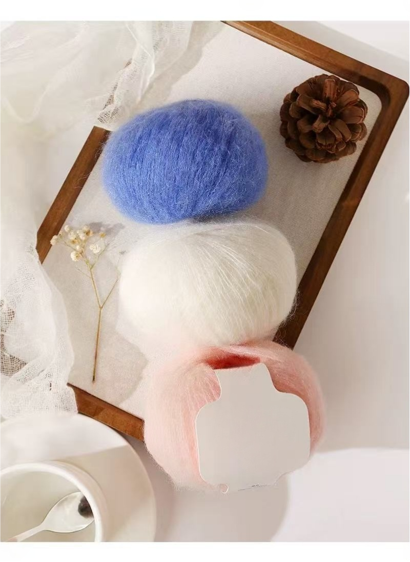 OEM/ODM DIY 30% seda de morera 70% hilo mezclado de Mohair superfino tejido a mano bufanda tipo Jersey patrón teñido Anti-Pilling