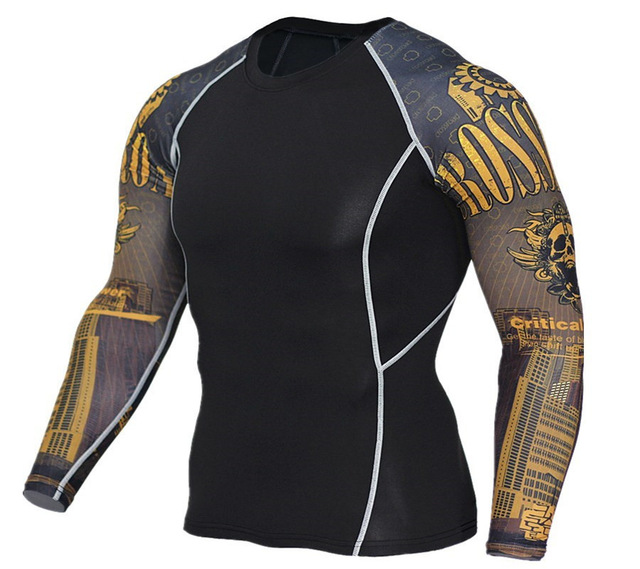 Mens sports athletic tops polyester long sleeve shirts