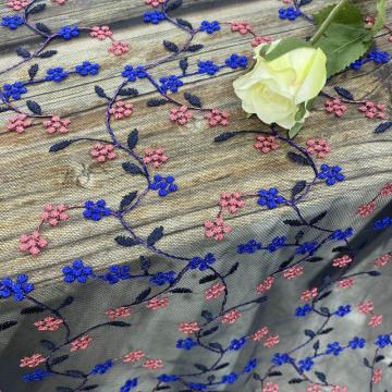 Garment Multicolor  Inflorescence Embroidery On Nylon Mesh