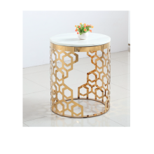 Stainless Steel Hollow Golden Carved Side Table