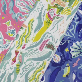 Custom Printed Linen Fabrics: Sea Animal and Marine Organism Designs for Clothing