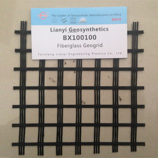 100/200 kN/m högstyrka fiberglas geogrid