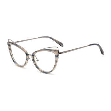 Nice Shape Cat Eye Acetate Combined Metal Eyewear For Women