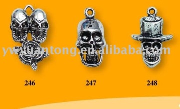 Skull Shape Zinc Alloy pendant,Gun metal Antique Silver