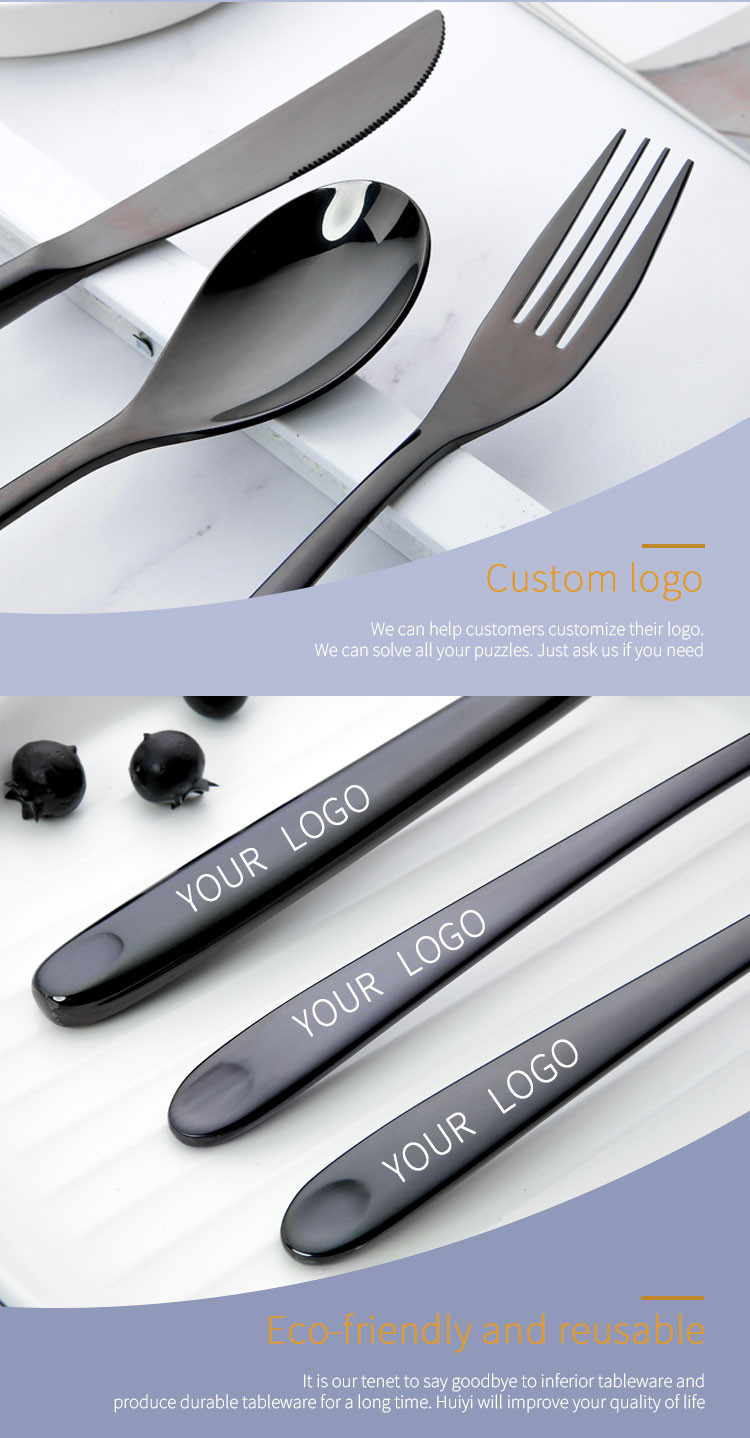 304 Stainless Steel Black Forged Flatware