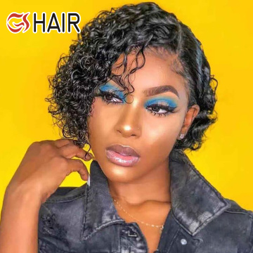 GS Perruque Brazilian Short Pixie Cut Curly Lace Front Wig for Black Women