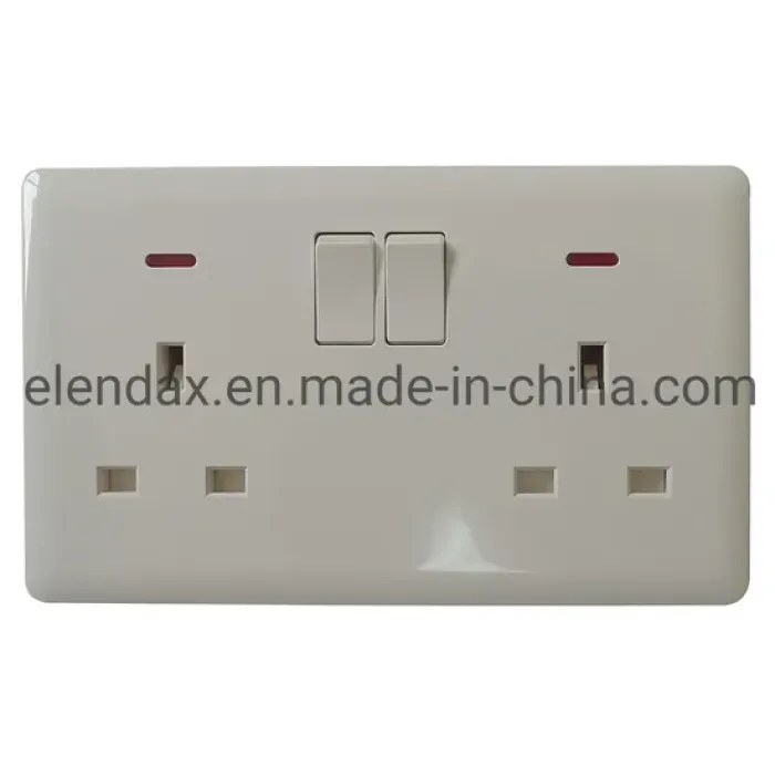 Soket Daya Inggris Ultra-Tipis Ganda (UK1210)