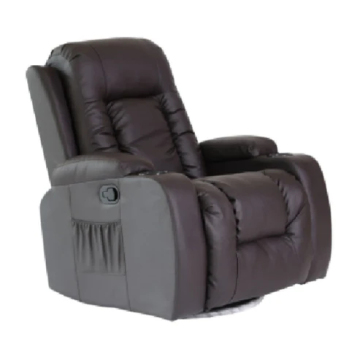 High-End Luxury Fabric Accent Chairs: Brown Leather Single Seat Recliner Sofa