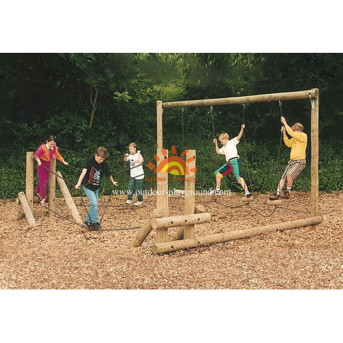 Juego de juegos de madera Balance Park Playground Equipment