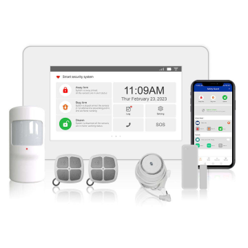 2024 CMS 4.3-Inch Touchscreen Home Security System: 4G WiFi GSM GPRS Alarm Control with 4 Wired Zones