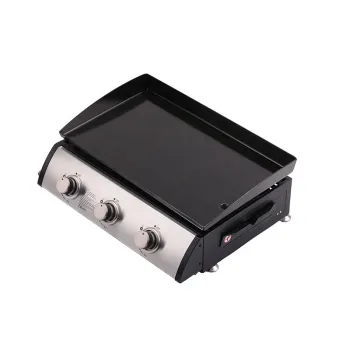 Commercial Gas Griddle or Plancha for Hamburger and Pancake Cooking - Enamel Grill for Outdoor Camping