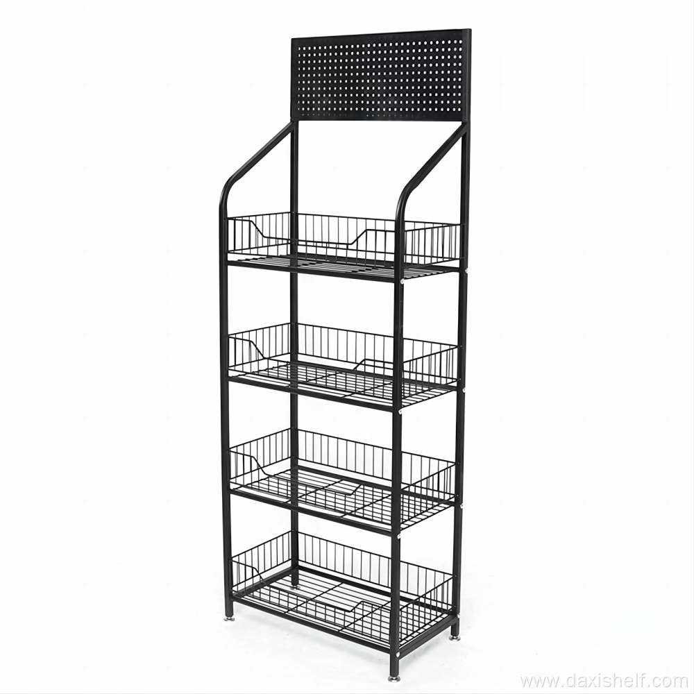 Beauty store wire grocery rack for placing small and lightweight products