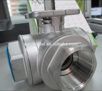 Stainless steel threaded three way ball valve
