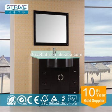 Abingdon Espresso Vanity White Marble bathroom cabinet