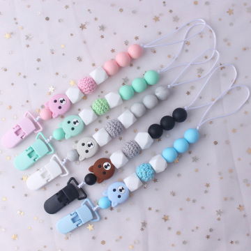 Amanon hot sale Wooden Crochet Beads Teething Ring Baby Bracelet Sensory Teether Toy for baby
