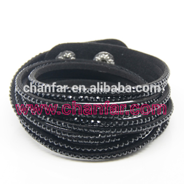 Wholesale velvet rhinestone black bracelets