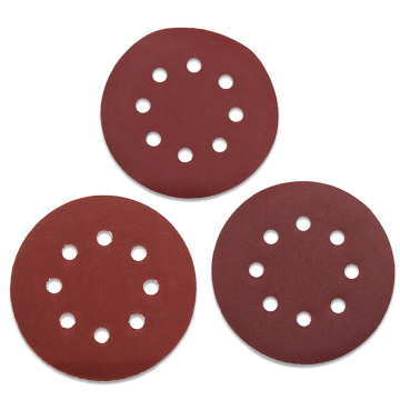 125 mm 5 pollici a 8 buchi in fibra rossa Abrasive di supporto per la levigatura di carta per lucidatura in legno e metallo