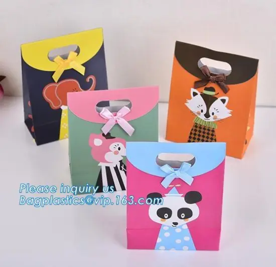 Custom Logo Printed Paper Gift Bag, Gift bag Packaging, customized paper gift bag with die cut handle