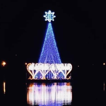 Decorazione a LED all'aperto di alta qualità Motivo 3D Luce di albero di Natale artificiale