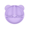 Мечка глава Силиконски бебе вшмукување плоча 3 прегради