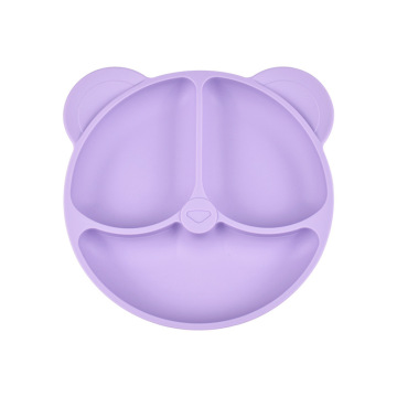 Мечка глава Силиконски бебе вшмукување плоча 3 прегради