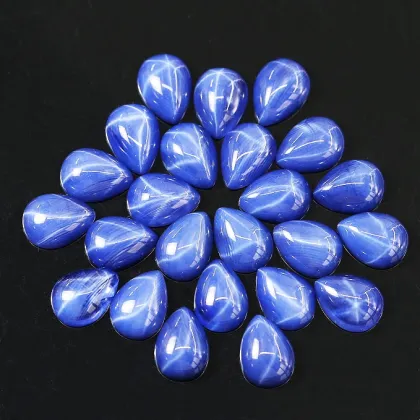 Starlight Sapphire Water Drop Ring Face Starlight Gemstone