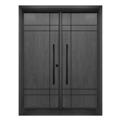 Modern Double Door Leaf Design Anti-Theft Exterior Cast Aluminum Doors 2023