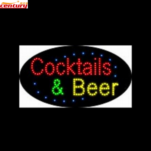 wholesale china factory price cocktails and beer animated led sign