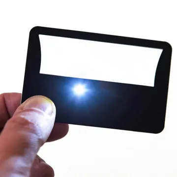 LED Illuminated Magnifying Glass Wallet Purse with 3X Pocket Card Magnifier for Credit Cards