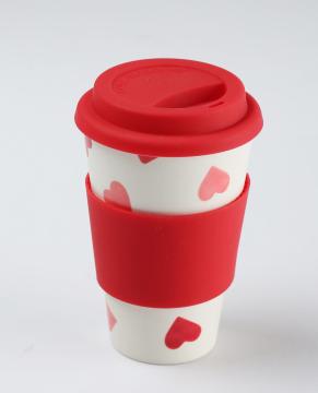 melamine coffee cup with silicon