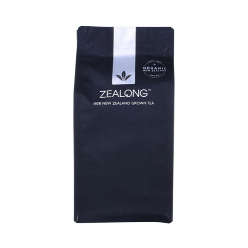 Biodegradable block bottom black coffee bag