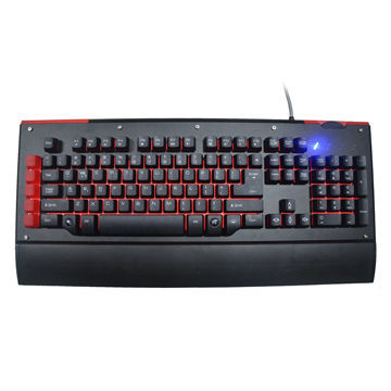 Gaming Keyboard with Macro Functions, Suspension Keys with Palm Rest