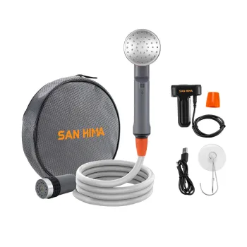 Portable Camping Shower: SAN HIMA USB Rechargeable 12V Electric Shower for Outdoors