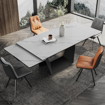 Extendable Luxury 6 Seater Sinered Stone Dining Table Set with Chairs - China Furniture Concrete