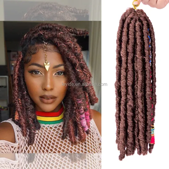 Crochet Hair Dreadlocks 12Inch 20Strands Faux Locs With Color Line Decorative Synthetic Crochet Braid Hair Extensions for Women